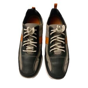 Sperry Top-Sider Men’s Sneakers 8.5 Navy Blue Gray Orange Leather Casual Shoes